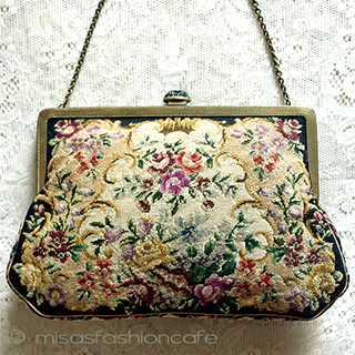 （画像用） アンティークバッグ プチポアン花総刺繍