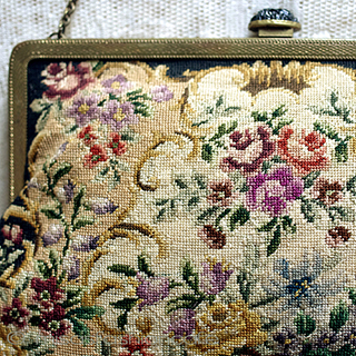 （画像用） アンティークバッグ プチポアン花総刺繍