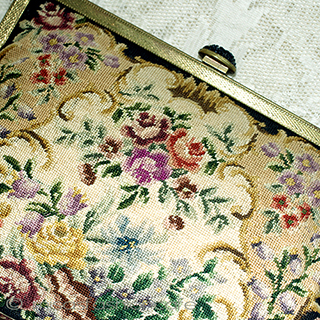 （画像用） アンティークバッグ プチポアン花総刺繍