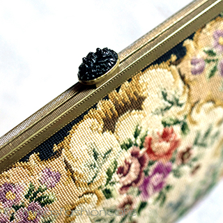 （画像用） アンティークバッグ プチポアン花総刺繍