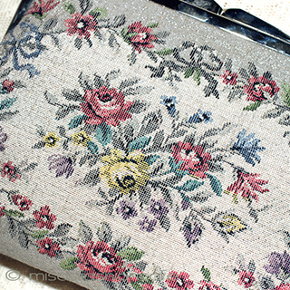 （画像用） ヴィンテージバッグ ドイツ製　お花刺繍