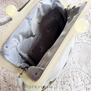 （画像用） ビンテージバッグ　花刺繍 プチポアン　セルロイド