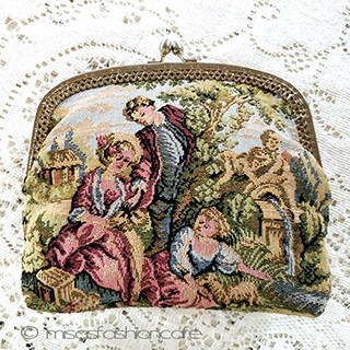 （画像用） アンティークバッグ タペストリー　刺繍