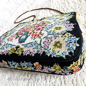（画像用） アンティークバッグ 総刺繍お花プチポアン