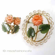 （画像用） Krementz刻印 セット 14Kgf 珊瑚・翡翠