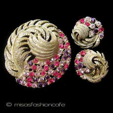 （画像用） アンティークジュエリー CoroフェザーRSセット