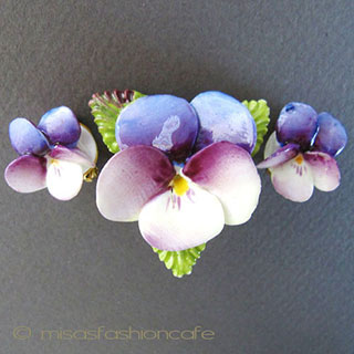 （画像用） パンジー・すみれの花 英国製　磁器セット