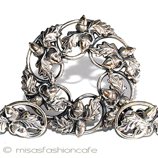 （画像用） スターリング銀製　セット 団栗どんぐりのリース　