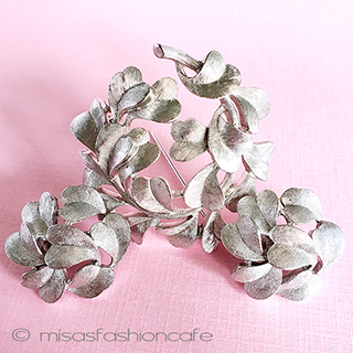 （画像用） Trifari　 トリファリ シルバーの葉　セット