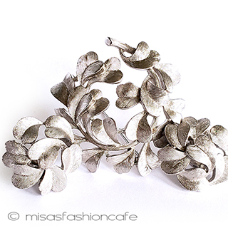 （画像用） Trifari　 トリファリ シルバーの葉　セット