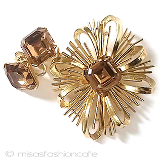 （画像用） Trifari　 トリファリ クリスタル星セット