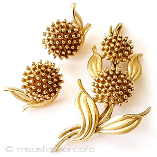 （画像用） Trifari　 トリファリ ミモザ綿毛の花セット