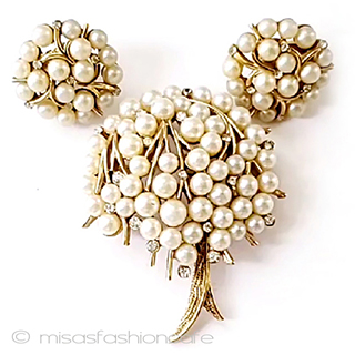 （画像用） Trifari　 トリファリ パール枝垂れ柳セット