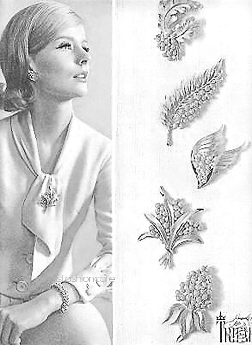 （画像用） Trifari　 トリファリ パール銀の花セット