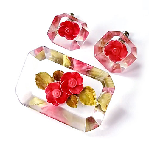 （画像用） アンティークジュエリー ツバキのお花　セット