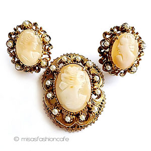 （画像用） Florenza刻印　セット シェルカメオ&パール