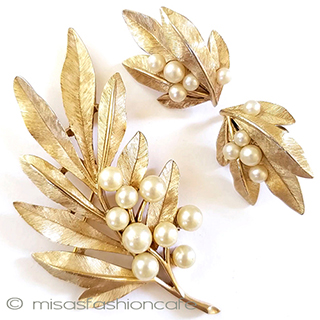 （画像用） トリファリTrifariセット パール・オリーブの金葉