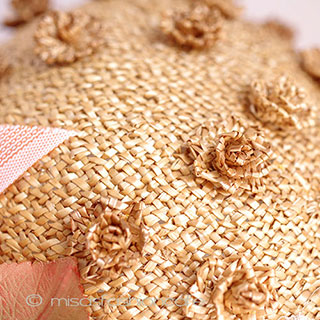 （画像用） ヴィンテージ　ハット お花立体編み＆チュール