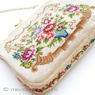 （画像用） ヴィンテージ　バッグ MOパール　花プチポアン