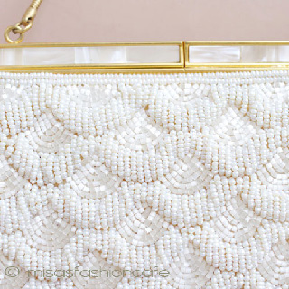 （画像用） ビンテージ　バッグ 総ビーズ　MOパール