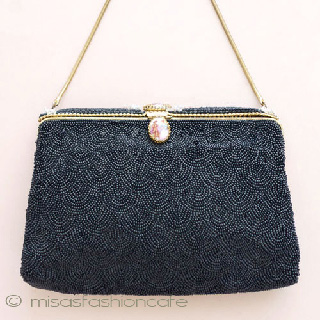 （画像用） ヴィンテージバッグ　 フランス製　総ビーズ