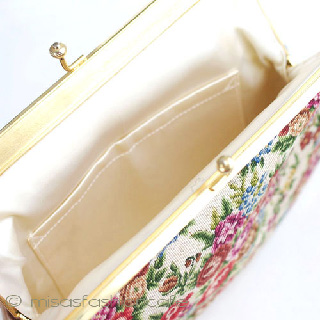 （画像用） ヴィンテージ　バッグ 総刺繍花 プチポアン