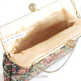 （画像用） ヴィンテージバッグ　 フランス製　花刺繍