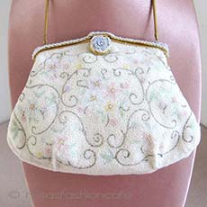 （画像用） ヴィンテージバッグ仏製 ビーズ総刺繍 お花