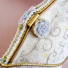 （画像用） ヴィンテージバッグ仏製 ビーズ総刺繍 お花