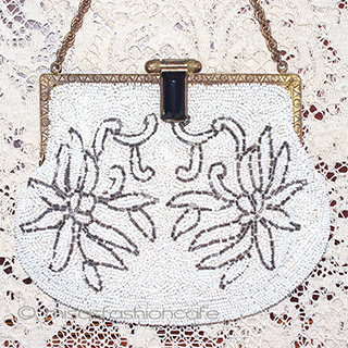 （画像用） アンティーク　バッグ ビーズ刺繍ビジュー金具