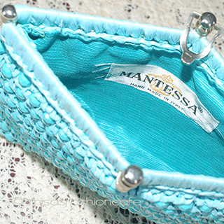 （画像用） ヴィンテージ　バッグ　 イタリア製　ターコイズ