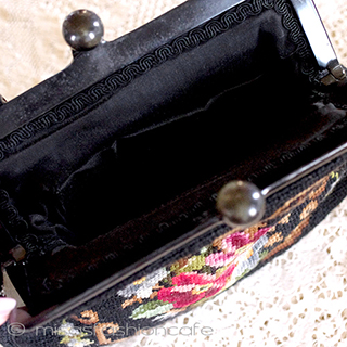 （画像用） ヴィンテージバッグ　刺繍 プチポアン　セルロイド製