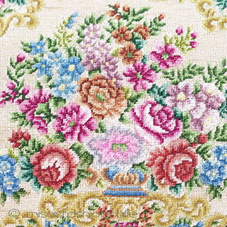 （画像用） ヴィンテージバッグ　 総刺繍お花 プチポアン