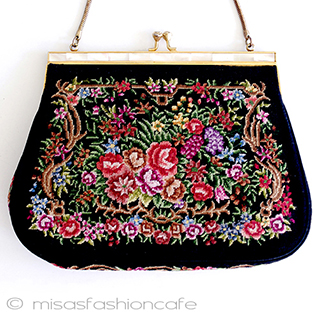 （画像用） アンティークバッグ MOパール　花プチポアン