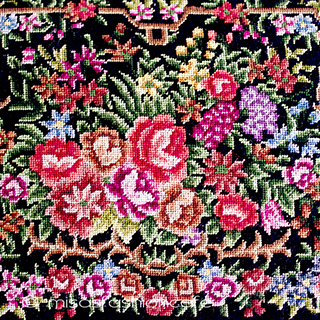 （画像用） アンティークバッグ MOパール　花プチポアン