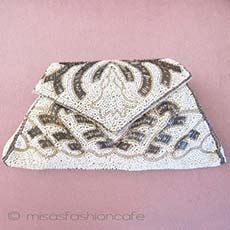 （画像用） アンティーク　バッグ ビーズ刺繍アートデコ