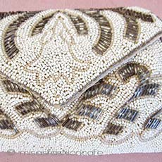 （画像用） アンティーク　バッグ ビーズ刺繍アートデコ