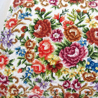 （画像用） ヴィンテージ バッグ 天然石お花 プチポアン