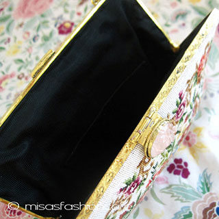 （画像用） ヴィンテージ バッグ 天然石お花 プチポアン