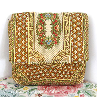 （画像用） ヴィンテージバッグ 伊製パンジー・スミレの花